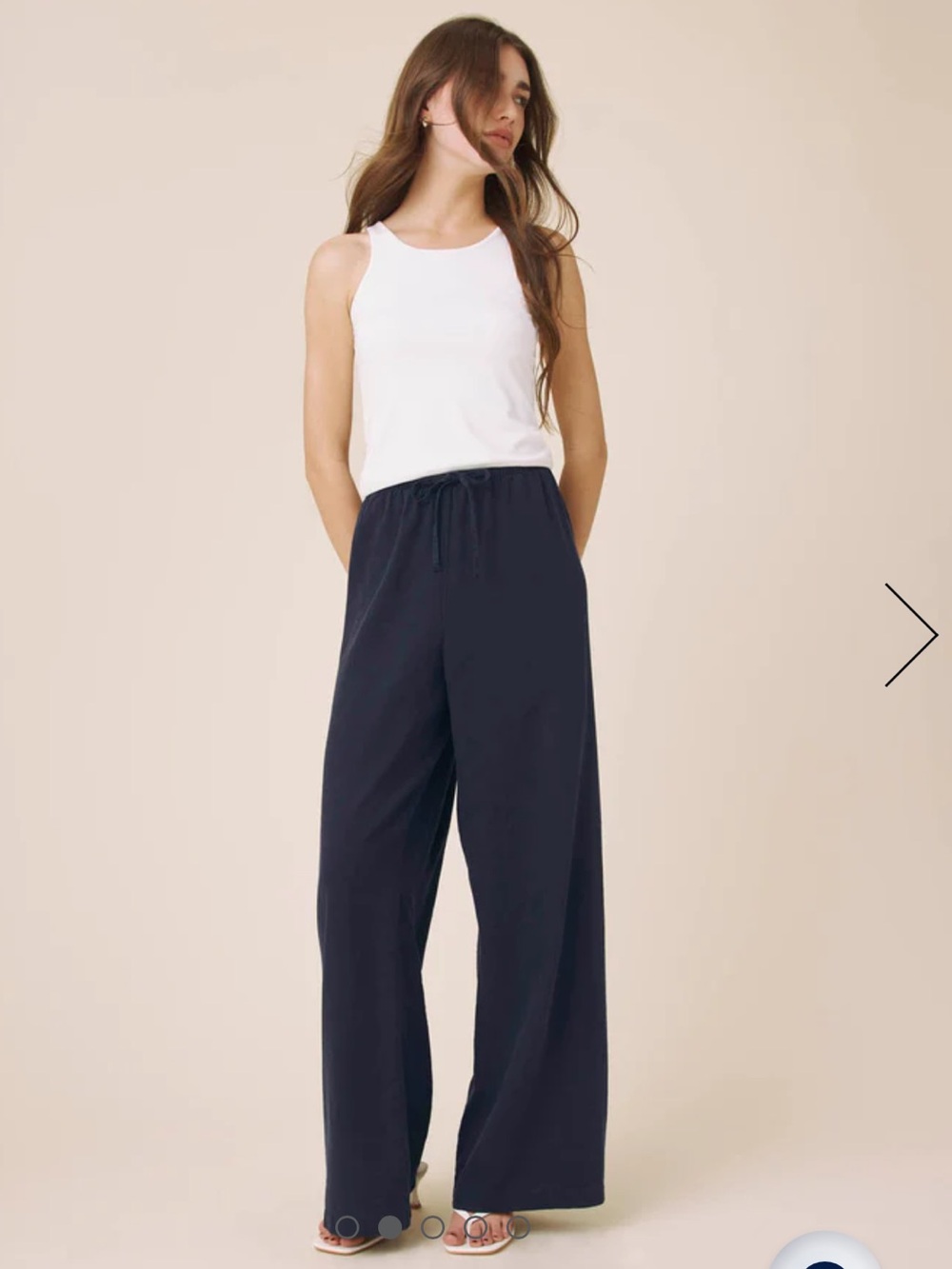 Splendid Navy Wide-Leg Drawstring Pants